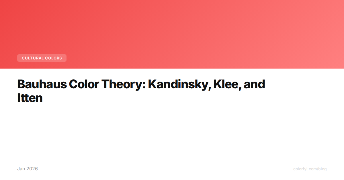 La théorie des couleurs au Bauhaus : Kandinsky, Klee et Itten