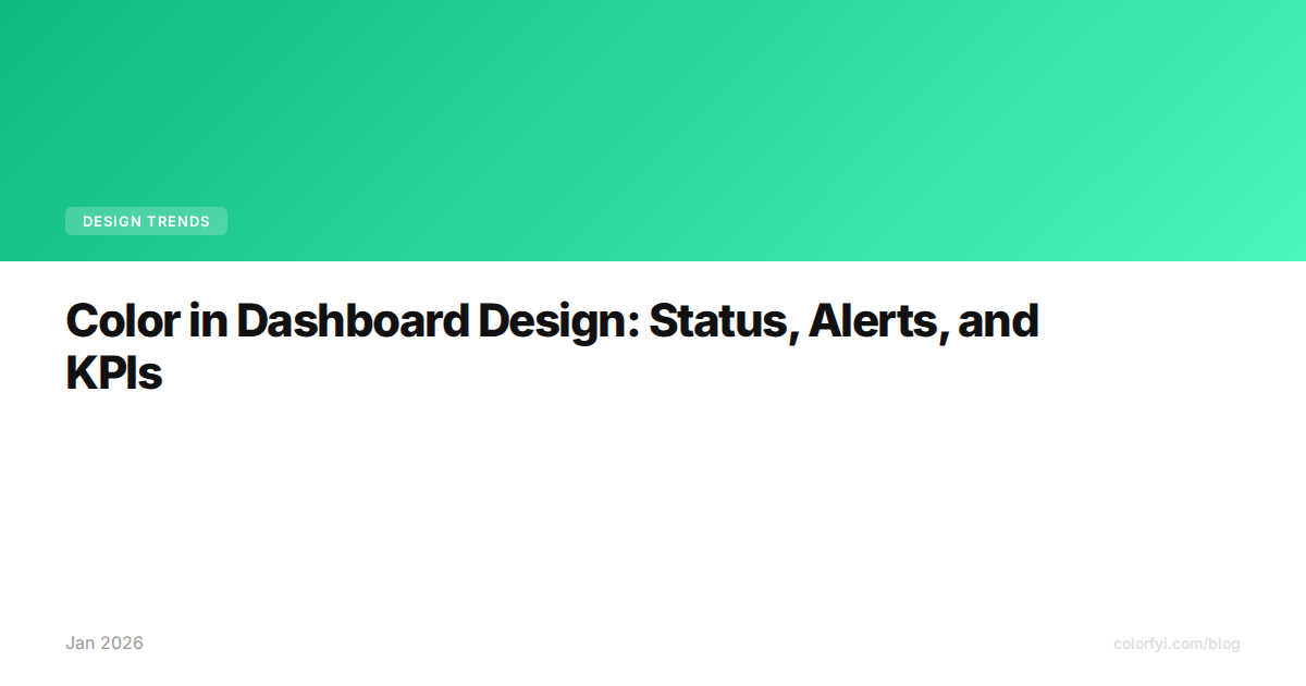 La couleur dans le design de tableaux de bord : statuts, alertes et KPI
