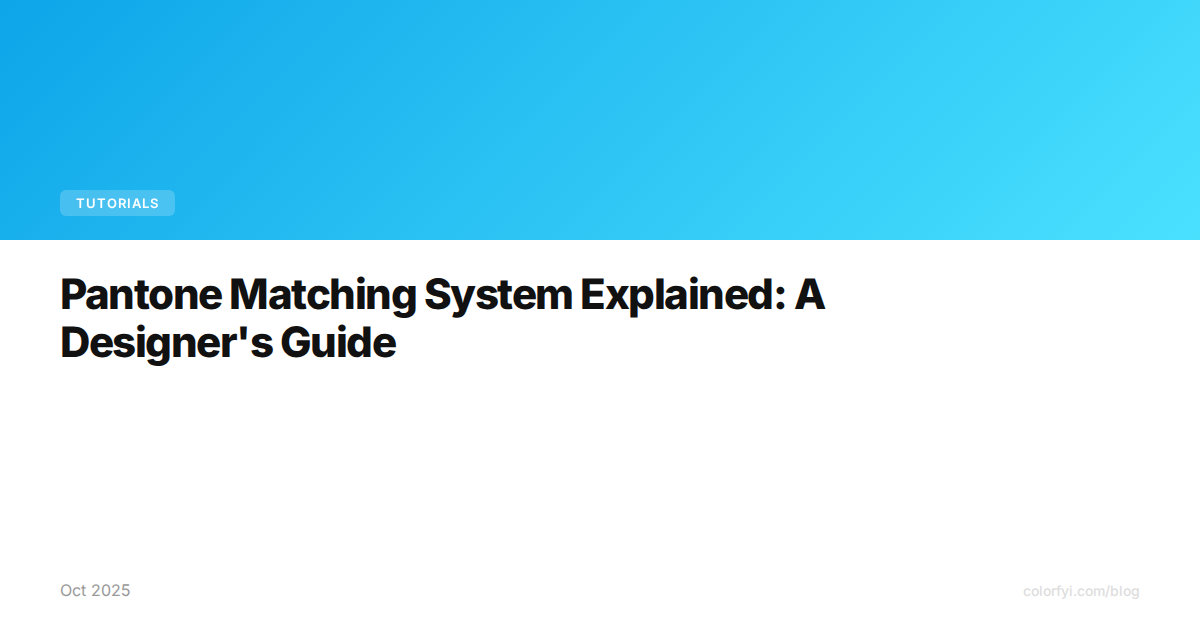 Le Pantone Matching System expliqué : guide du designer