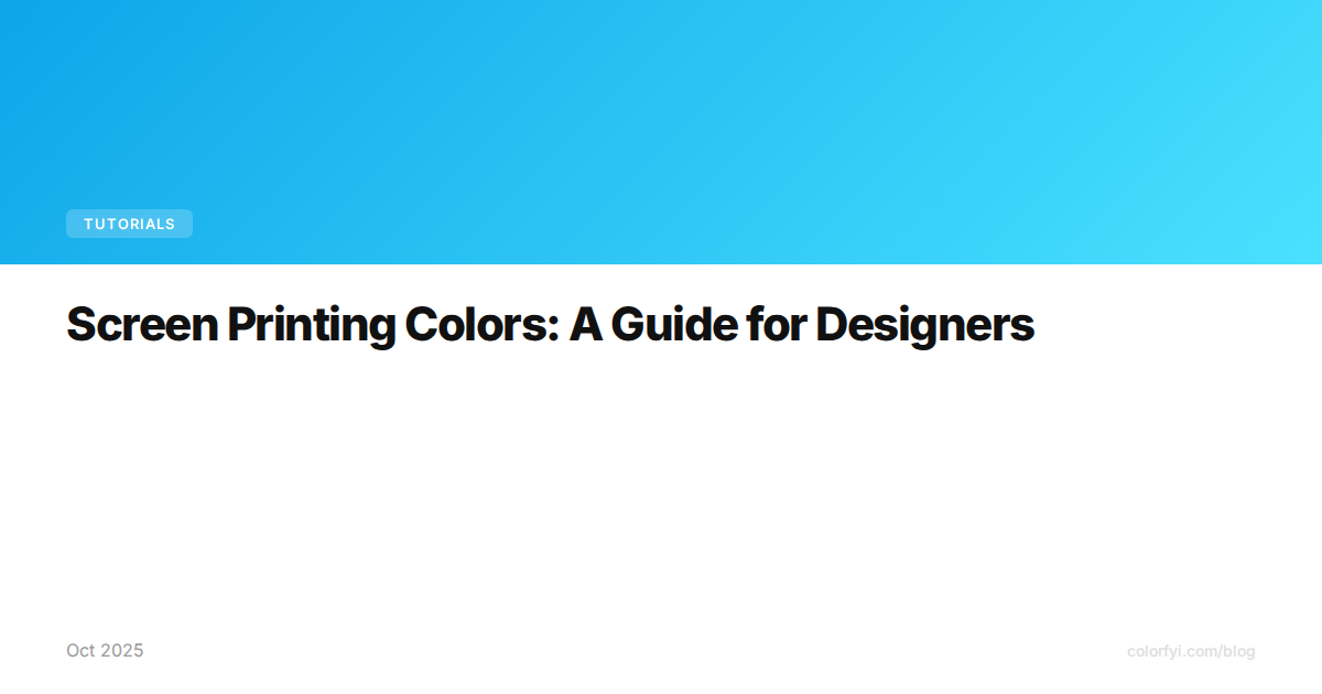 Couleurs en sérigraphie : guide pour les designers