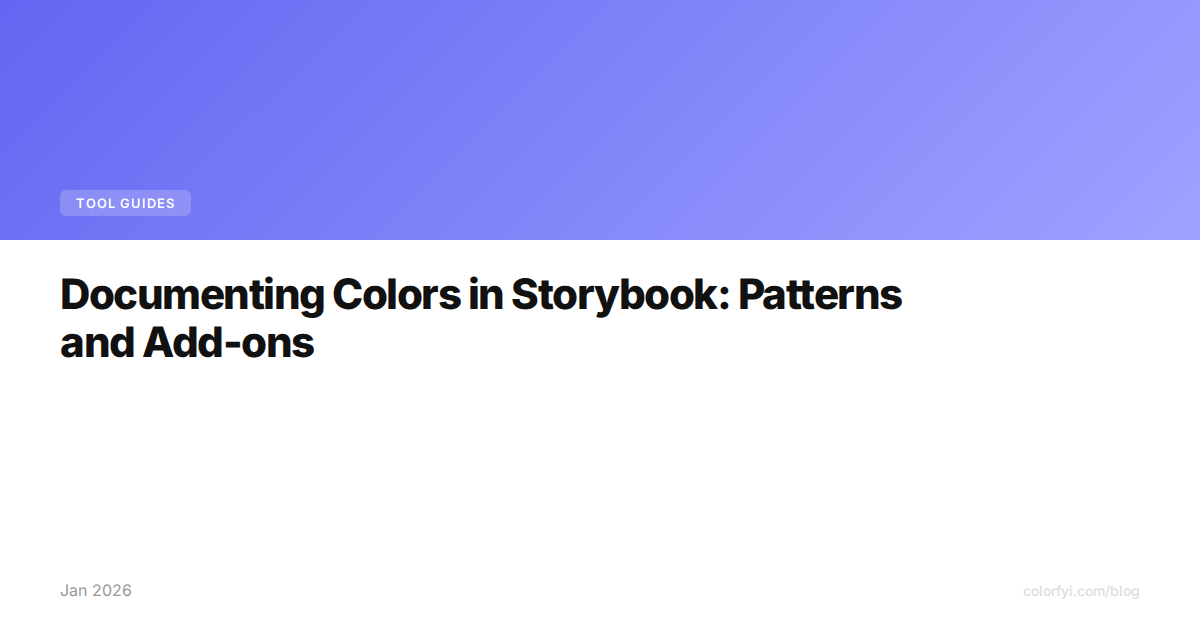 Documenter les couleurs dans Storybook : patterns et extensions