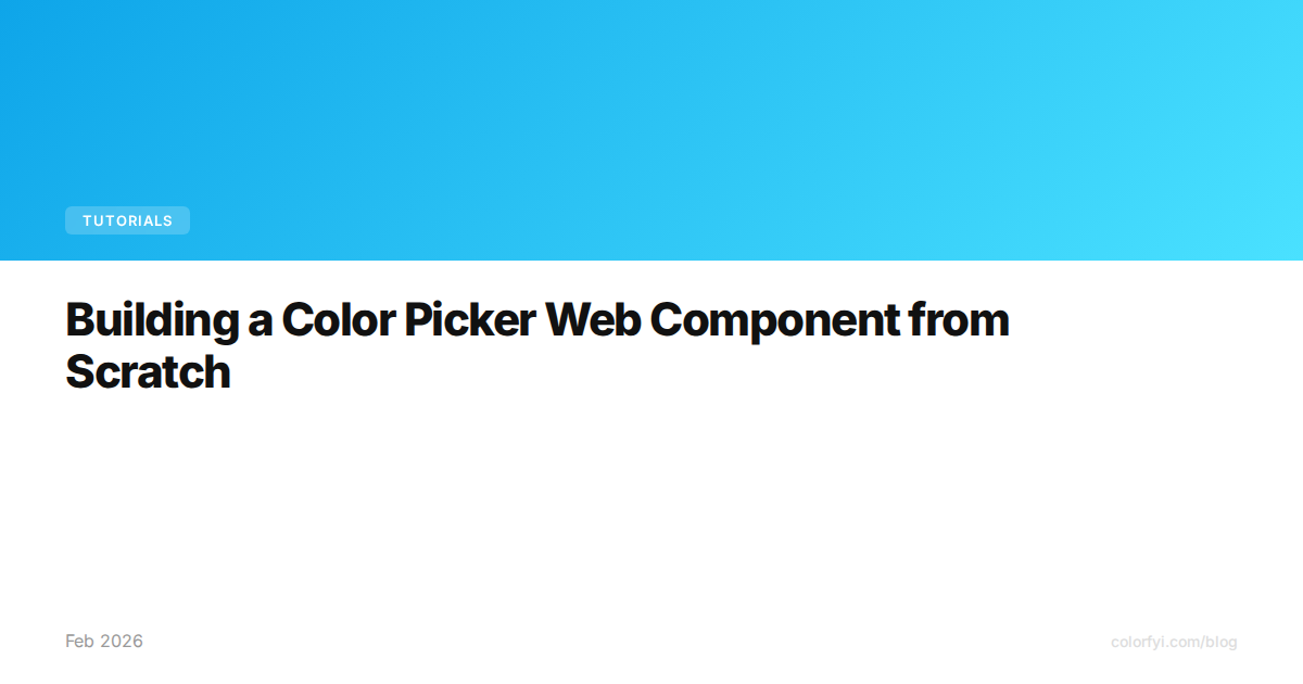 Créer un sélecteur de couleur Web Component from scratch